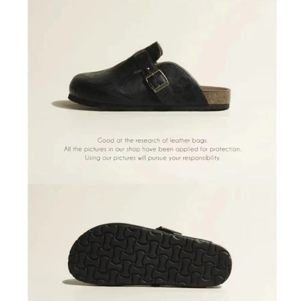 Retro Cork Clogs Slippers for Men Fashion Men Mules Shoe with Arch Support Unisex Classic Beach Shoes Men's Suede Sandals