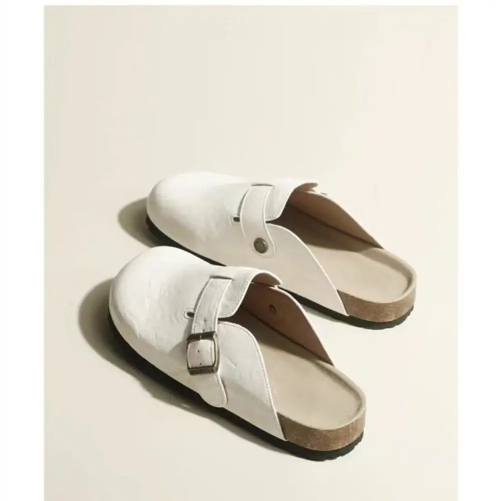 Retro Cork Clogs Slippers for Men Fashion Men Mules Shoe with Arch Support Unisex Classic Beach Shoes Men's Suede Sandals