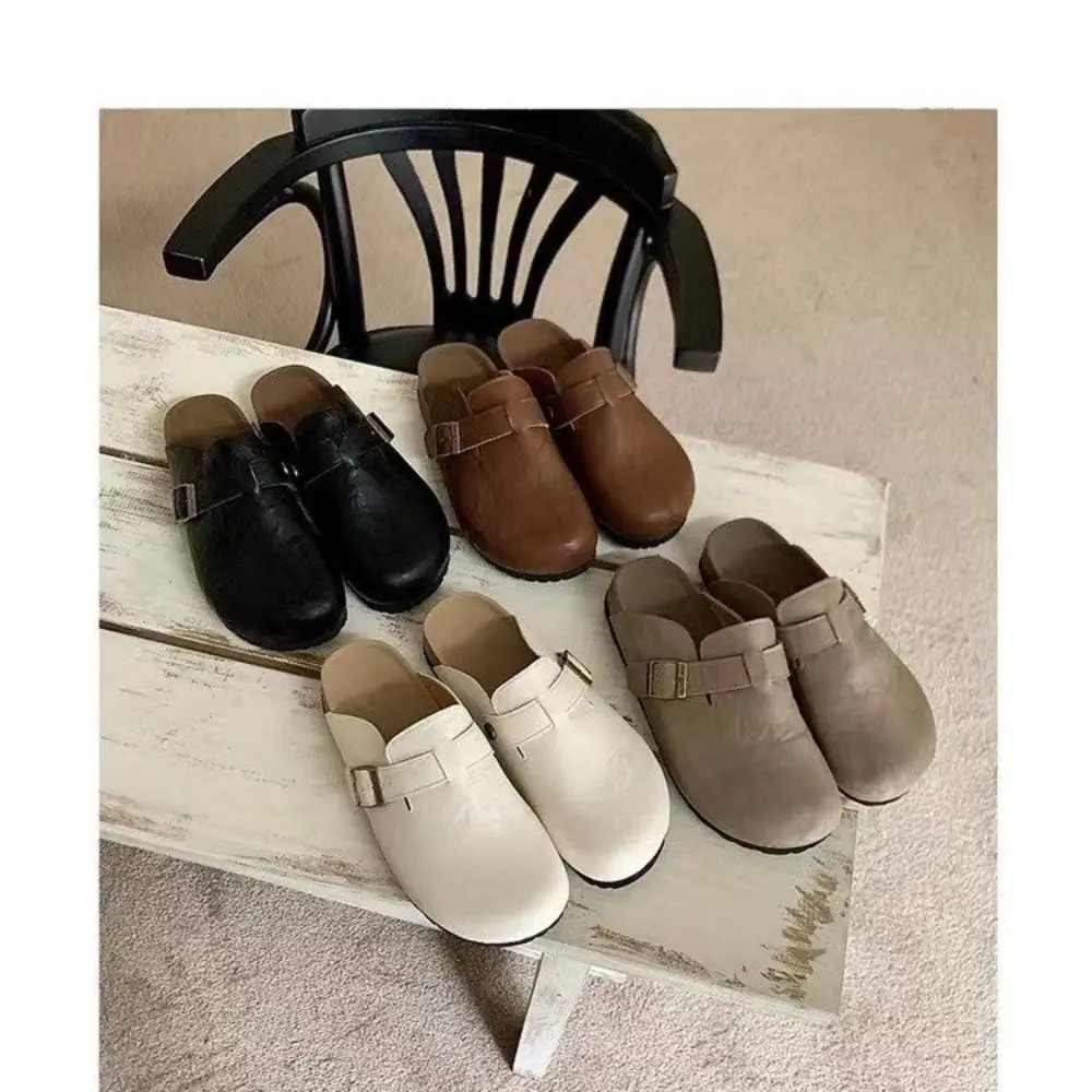 Retro Cork Clogs Slippers for Men Fashion Men Mules Shoe with Arch Support Unisex Classic Beach Shoes Men's Suede Sandals