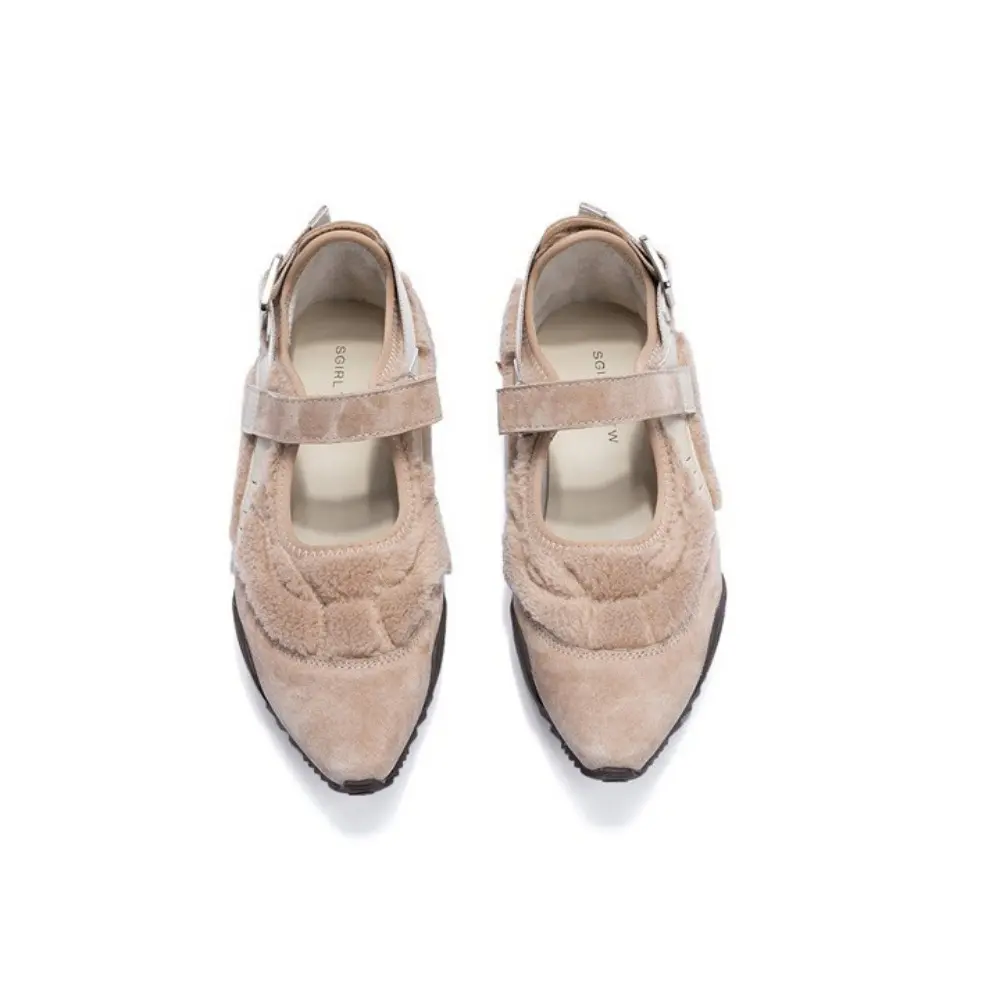 Pointed Toe Flats Women Chelsea Boots Mary Jane Suede Shoes 2025 Designer New Short Plush Shallow Boots Fashion Sneakers Mujer
