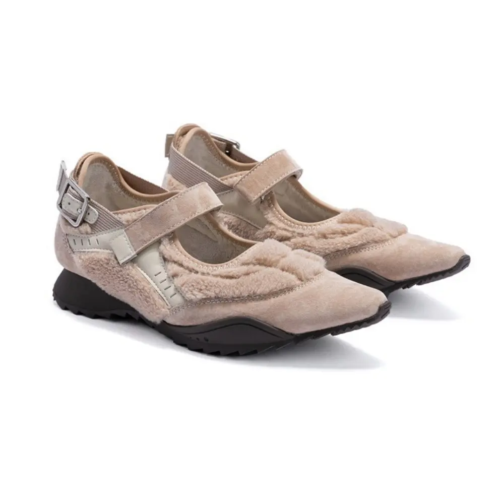Pointed Toe Flats Women Chelsea Boots Mary Jane Suede Shoes 2025 Designer New Short Plush Shallow Boots Fashion Sneakers Mujer