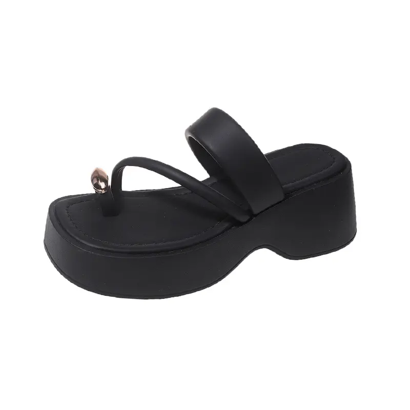 Set Toe Fashion Women's Slippers Summer New Big Toe Sequins A Simple Texture Thick Sole Women Sandals Slipper Sandalias De Mujer