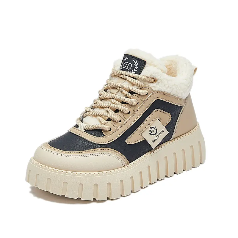 Thickened Fleece-lined Women's Winter Snow Boots Waterproof Non-slip Warm Footwear High-top Cotton Shoes Sports Board Shoes