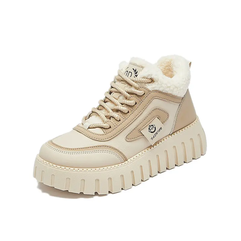Thickened Fleece-lined Women's Winter Snow Boots Waterproof Non-slip Warm Footwear High-top Cotton Shoes Sports Board Shoes