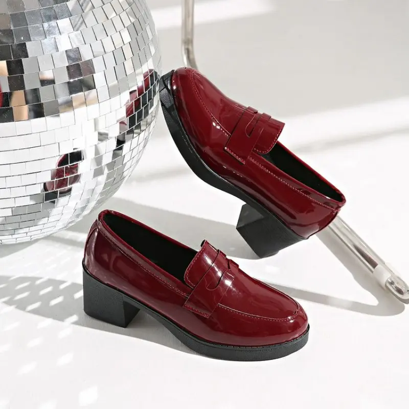 Women's Casual Loafers 2024 New PU Waterproof Thick Soled Women's Shoes Elegant Designer Office Shopping Zapatillas Mujer