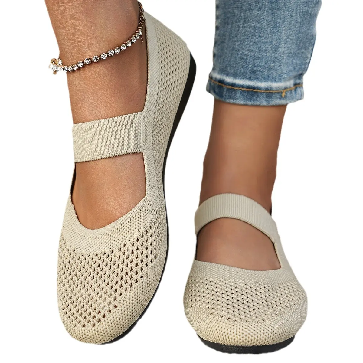 Summer Women Casual Shoes Soft Portable Sneakers Walking Shoes Flat Soles for Women Breathable Slip on White Shoes