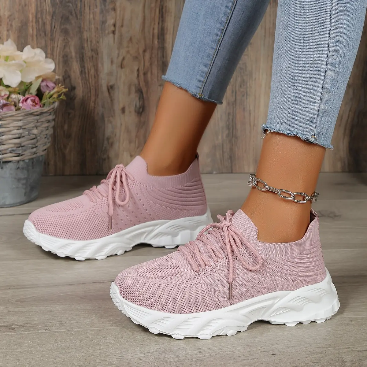 Tênis Leves Para Mulheres, Tênis Adultos, Sapatos Net Respiráveis, Solado Macio Confortável, Sapatos Solteiros Casuais