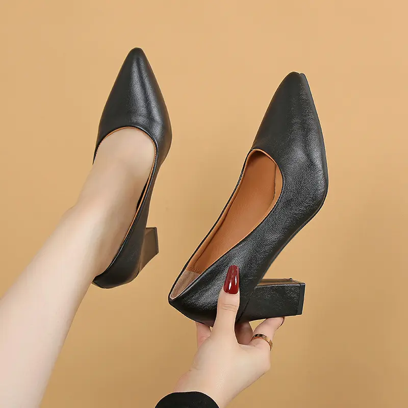 Plus Size 35-42 Basic Pumps Pointed Toe High Heels Boat Shoes for Woman Dress Shoes Shallow White Wedding Shoes Black