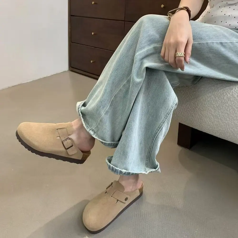 Top Quality New Leather Cork Slippers For Women And Men Fashion Summer All-Match Sandals Shoes soft-Soled Casusal Sandals