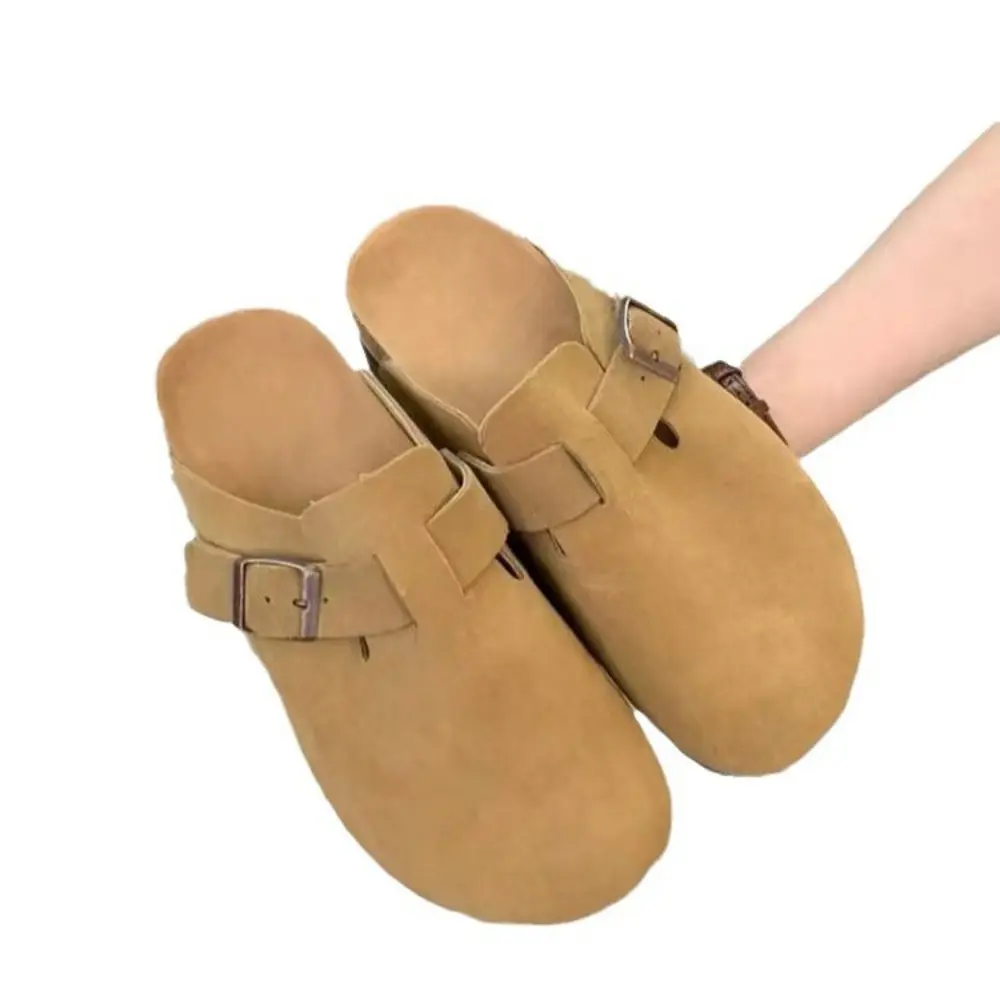 Top Quality New Leather Cork Slippers For Women And Men Fashion Summer All-Match Sandals Shoes soft-Soled Casusal Sandals