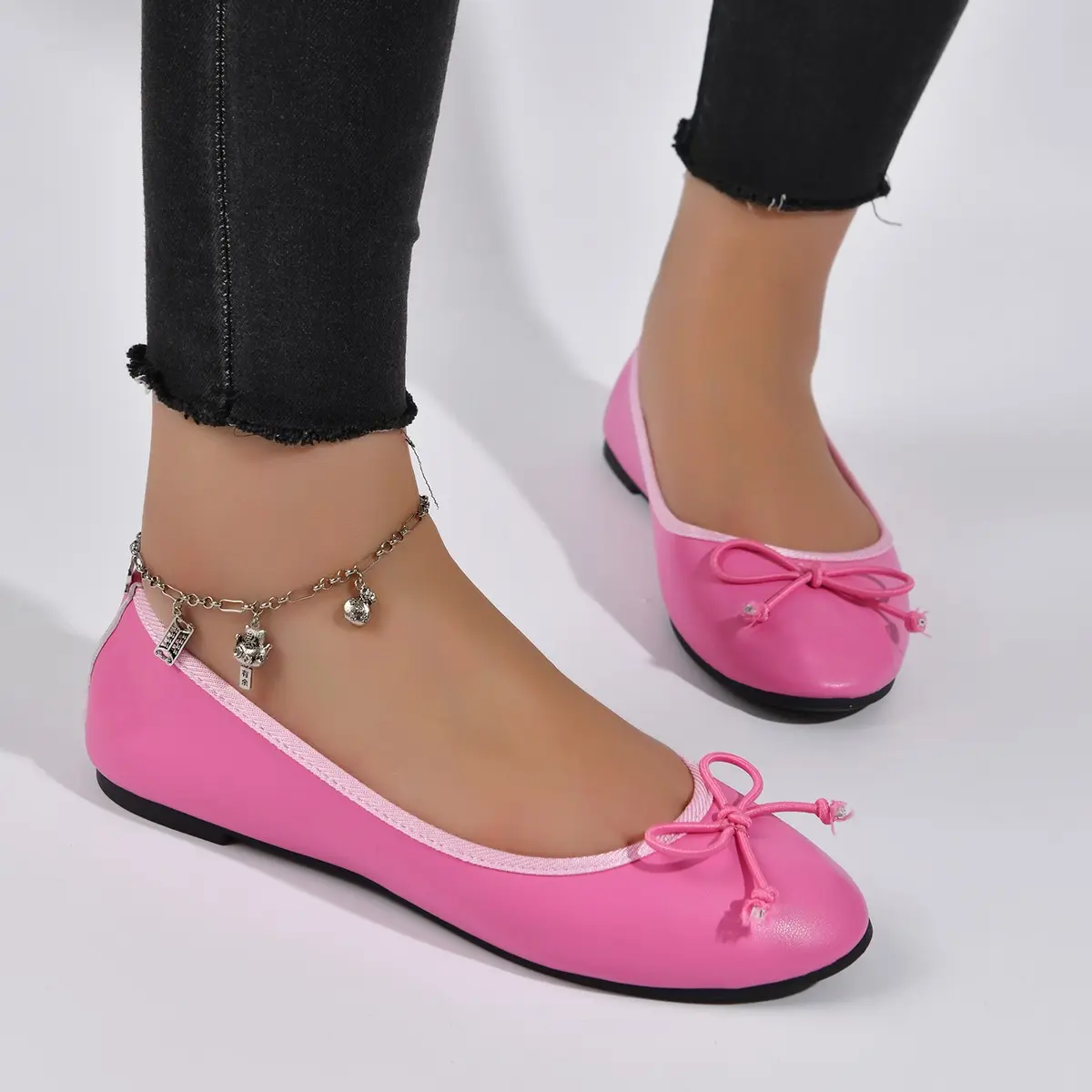 Flat Shoes Women Ballerinas Round Toe Bowtie Slip on Ballet Flats Lazy Loafers Moccasins Ladies Casual Flats Shoes 2024