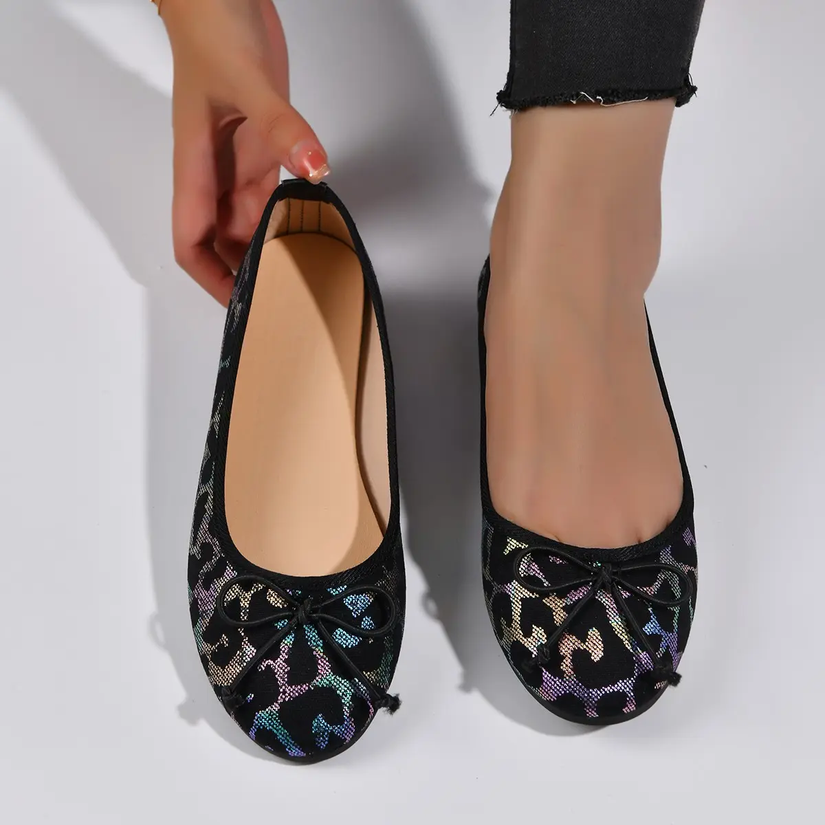 Flat Shoes Women Ballerinas Round Toe Bowtie Slip on Ballet Flats Lazy Loafers Moccasins Ladies Casual Flats Shoes 2024