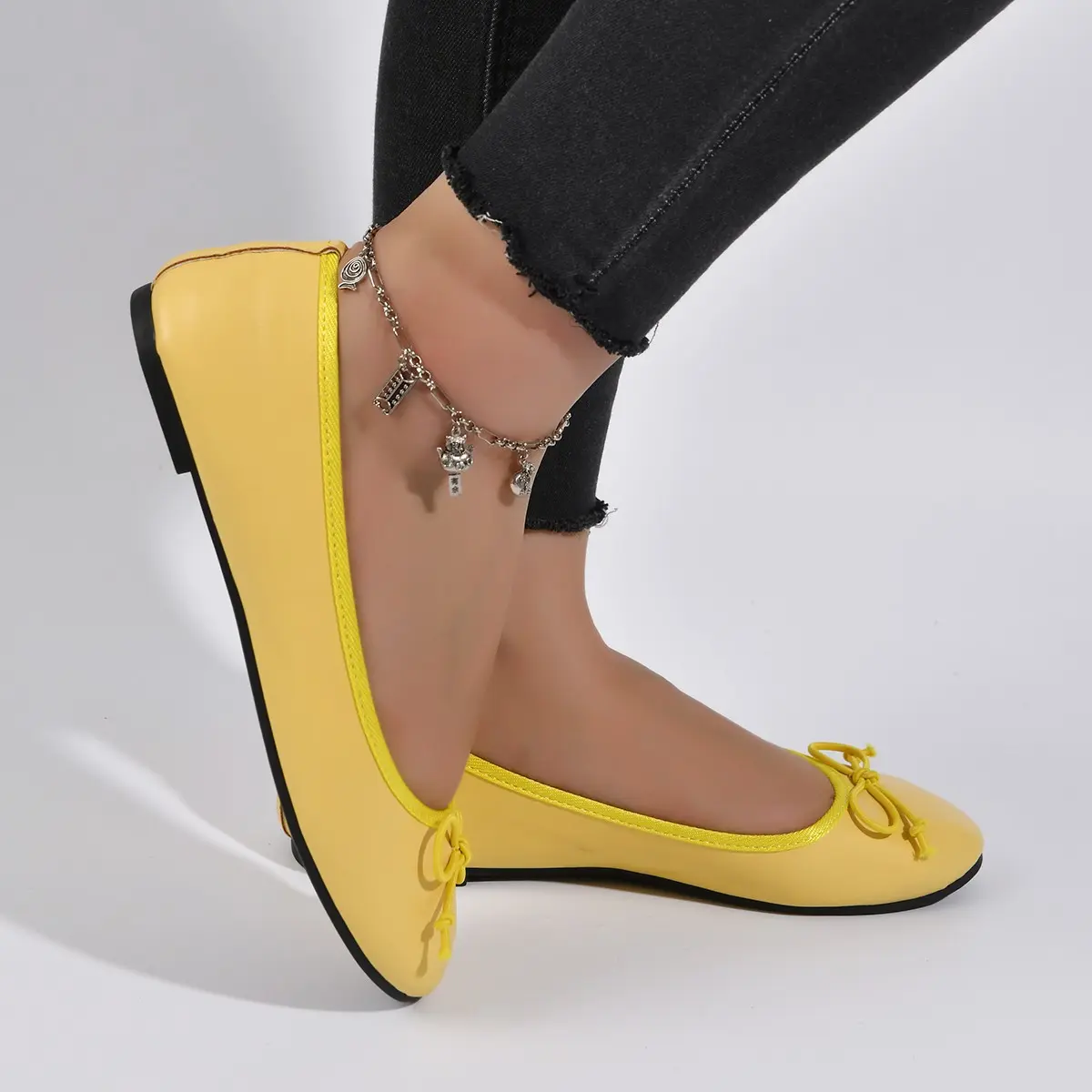 Flat Shoes Women Ballerinas Round Toe Bowtie Slip on Ballet Flats Lazy Loafers Moccasins Ladies Casual Flats Shoes 2024