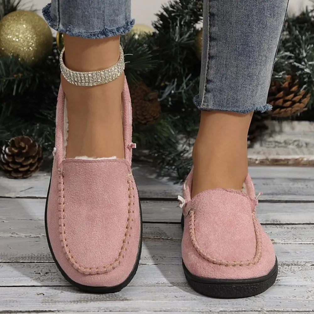 Beautiful New Lofu Shoes Casual Winter Women's Indoor Fluffy Warm Boots Outdoor Non-slip Flat Shoes
