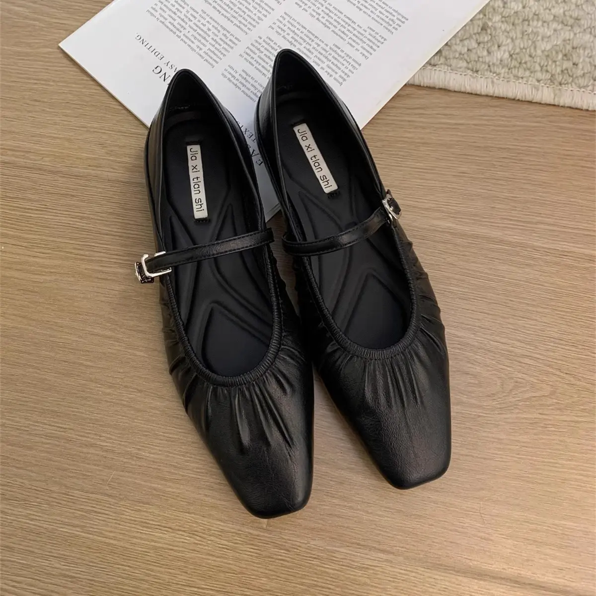 Mary Jane Shoes for Women 2024 Retro Medium Heeled Women's Single Shoes Soft and Comfortable Red Ballet Shoes Zapatos De Mujer