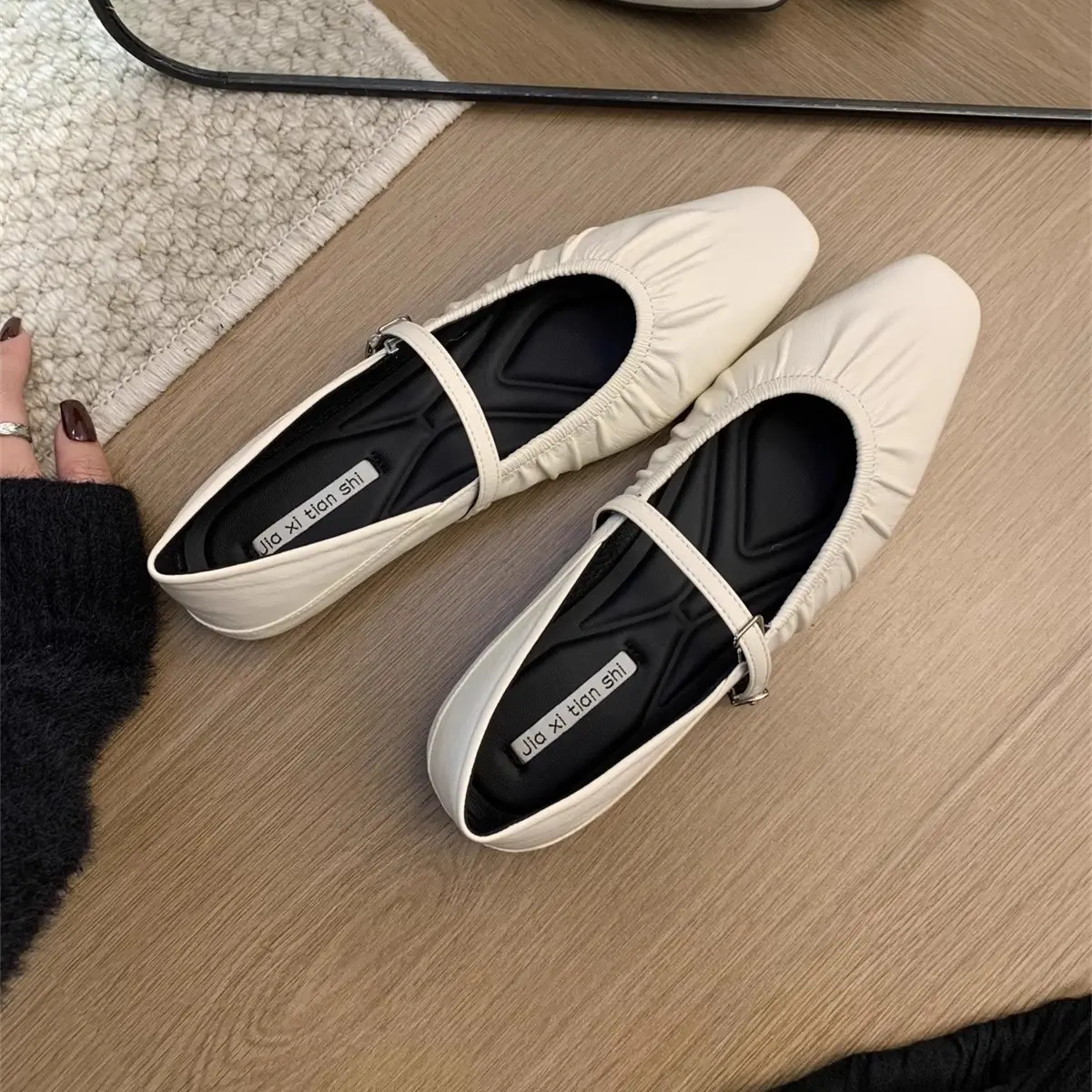 Mary Jane Shoes for Women 2024 Retro Medium Heeled Women's Single Shoes Soft and Comfortable Red Ballet Shoes Zapatos De Mujer
