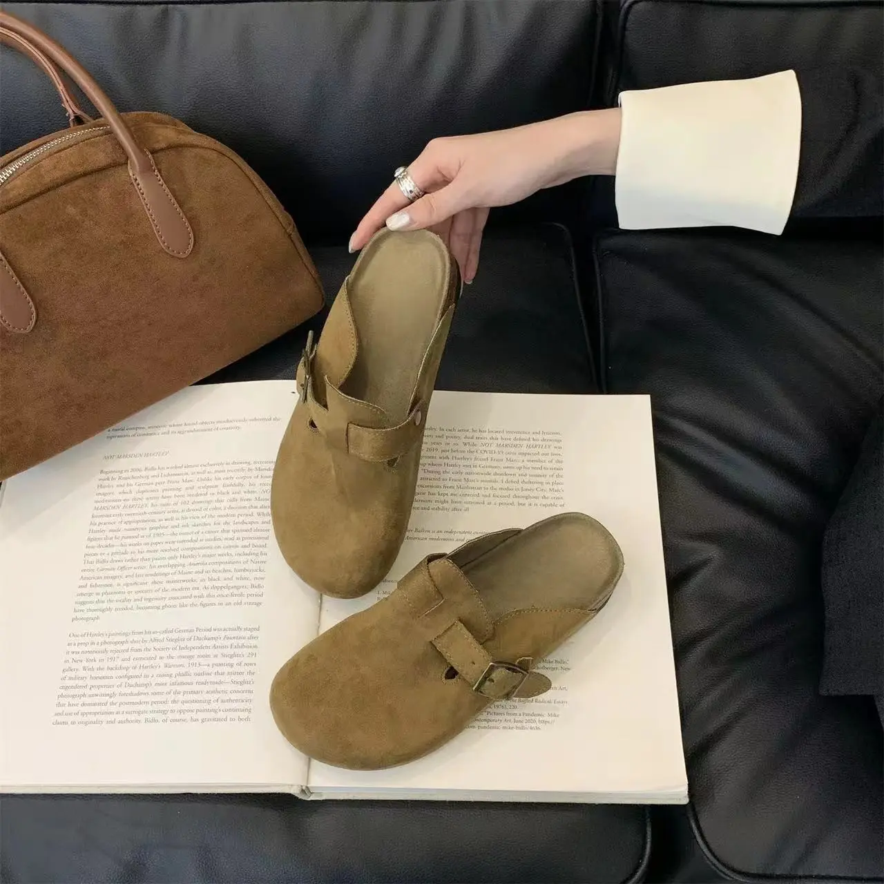 Top Quality Leather Cork Slippers New Men's and Women's Fashion Summer Versatile Sandals Soft Soled Casual Sandals