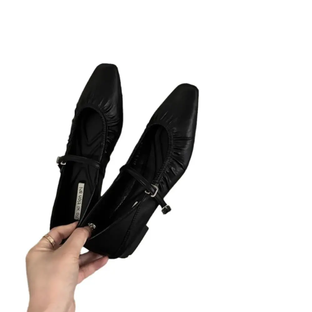 Mary Jane Shoes for Women 2024 Retro Medium Heeled Women's Single Shoes Soft and Comfortable Red Ballet Shoes Zapatos De Mujer
