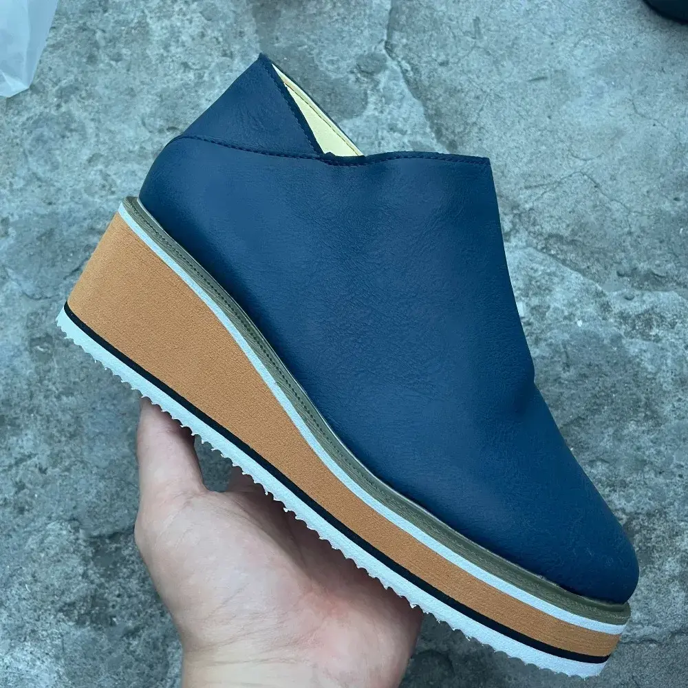 Shoes for Women 2024 Fashion Boots Zip Women's Round Head High Heels Autumn Winter Cowboy Wedge Shoes Ladies Botas De Mujer