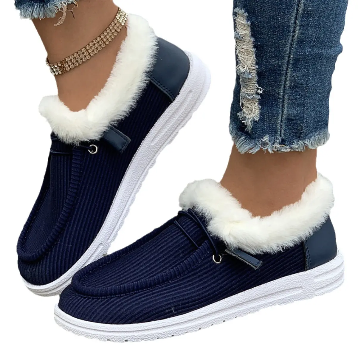 Women Boots Winter New Thick Bottom Snow Boots Female Plus Velvet Thickened Hairy Big Size Cotton Shoes Woman