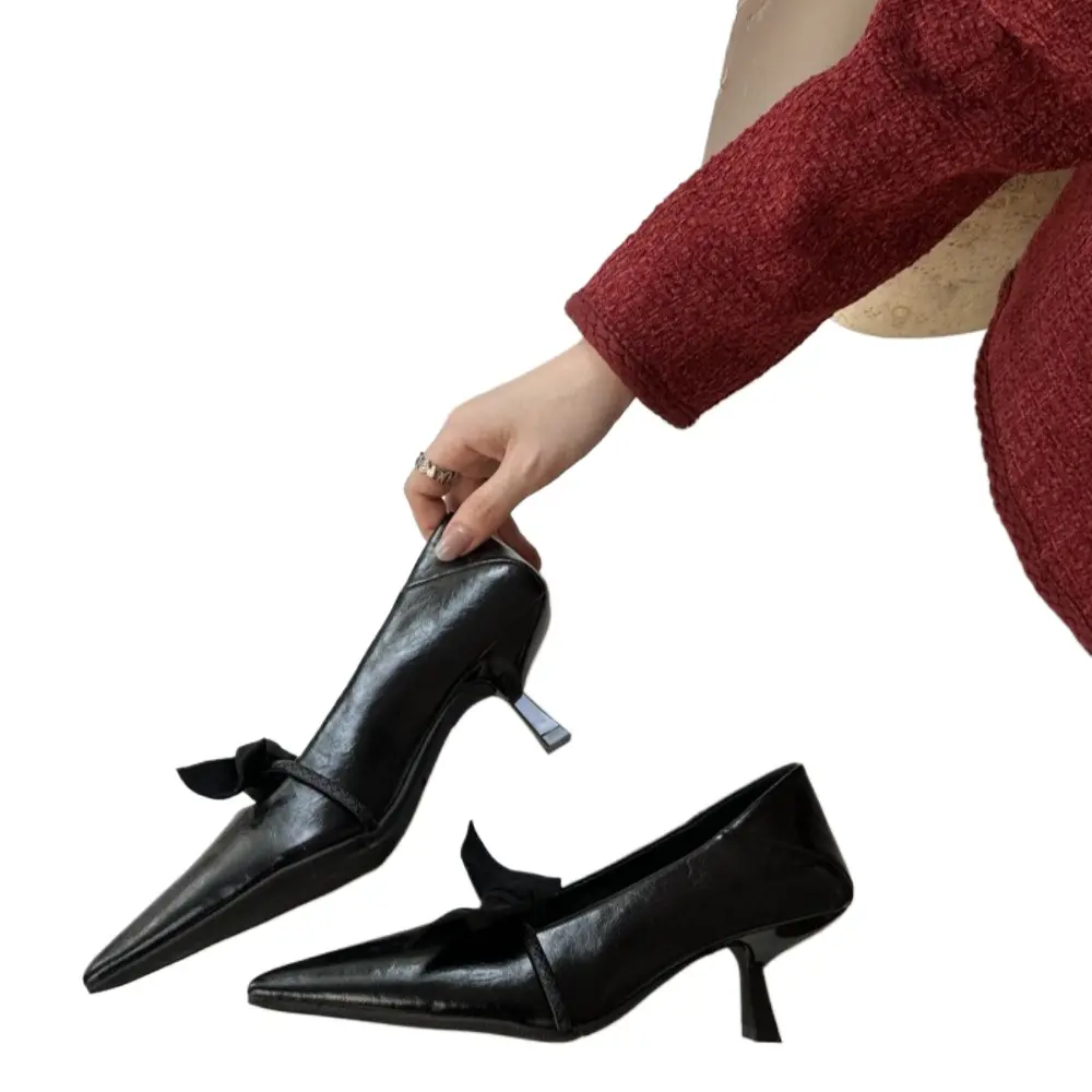 High Heels Pointed Toe Comfortable High-Heeled Shoes Slip on Sandals Ladies Lace-Up Sexy Pump 2024 Shallow Mouth Classic Style S