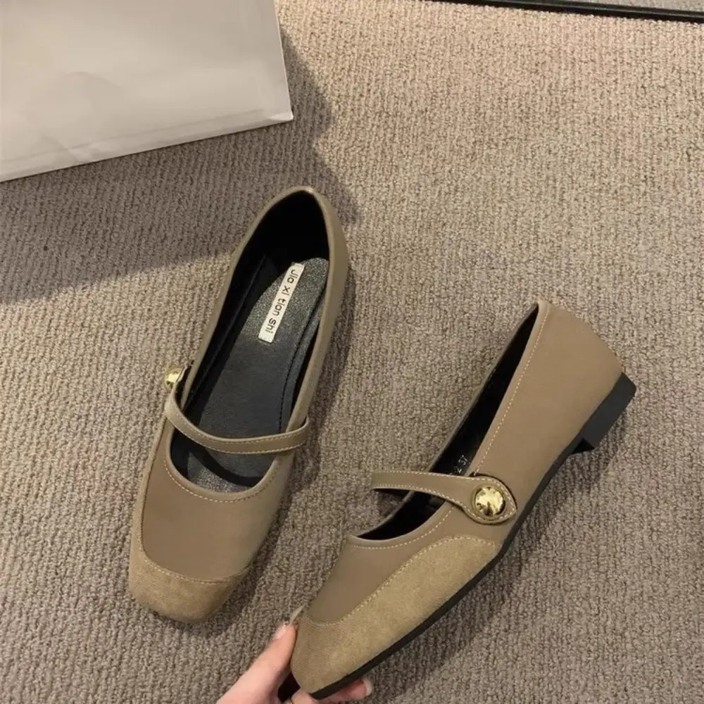 New Spring Designer Mary Jane Shoes Women's Elegant Square Toe Shoes Women Flat Shoes Fashion Casual Dress Outdoor Ballerinas