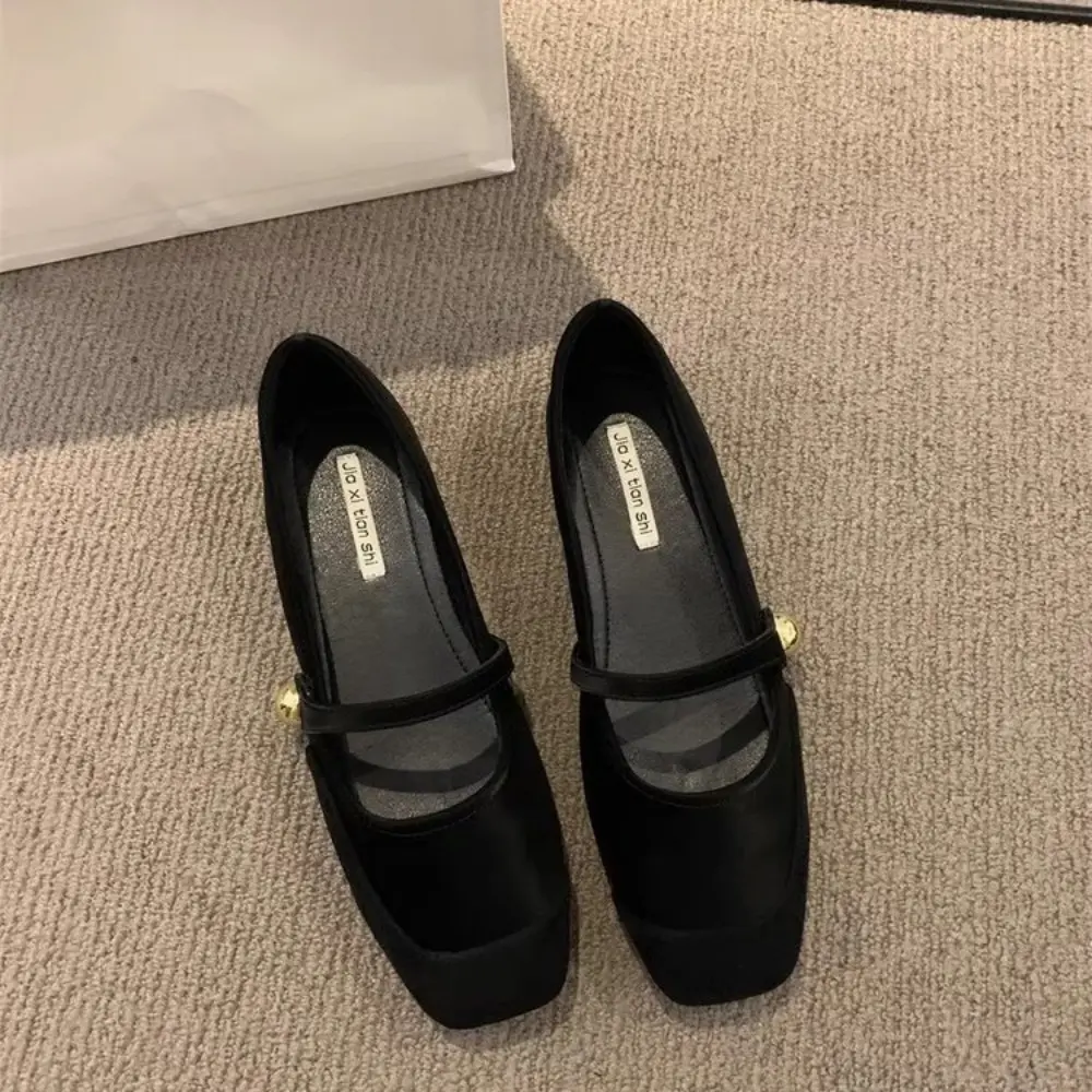 New Spring Designer Mary Jane Shoes Women's Elegant Square Toe Shoes Women Flat Shoes Fashion Casual Dress Outdoor Ballerinas