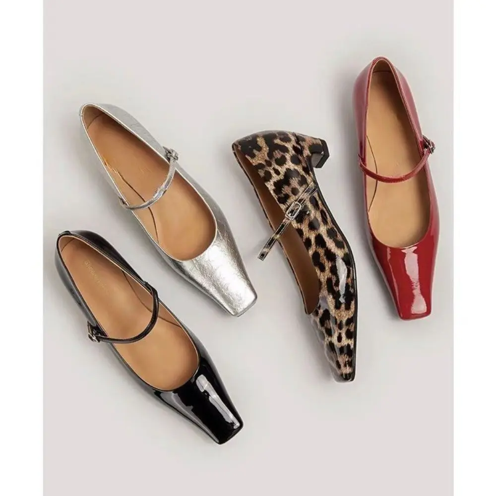 Pointed Toe Women Loafers Black Brown White Casual Mules Shoes Belt Buckle Shallow Slip on Low Flat Heeled Party Pumps Size 40