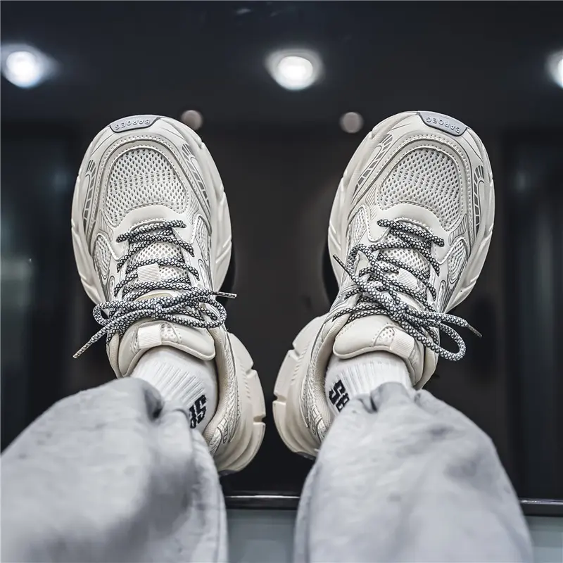 Women's Luxary Chunky Sneakers Trend Fashion Mesh Breathable Shoes for Men Sports Running Casual Ladies Fitness Vulcanize