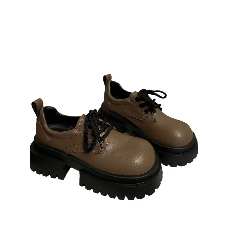 2024 Women Spring New Black Platform Flats Shoes Women Loafers Slip on Boat Shoes Designer Casual Leather Oxfords
