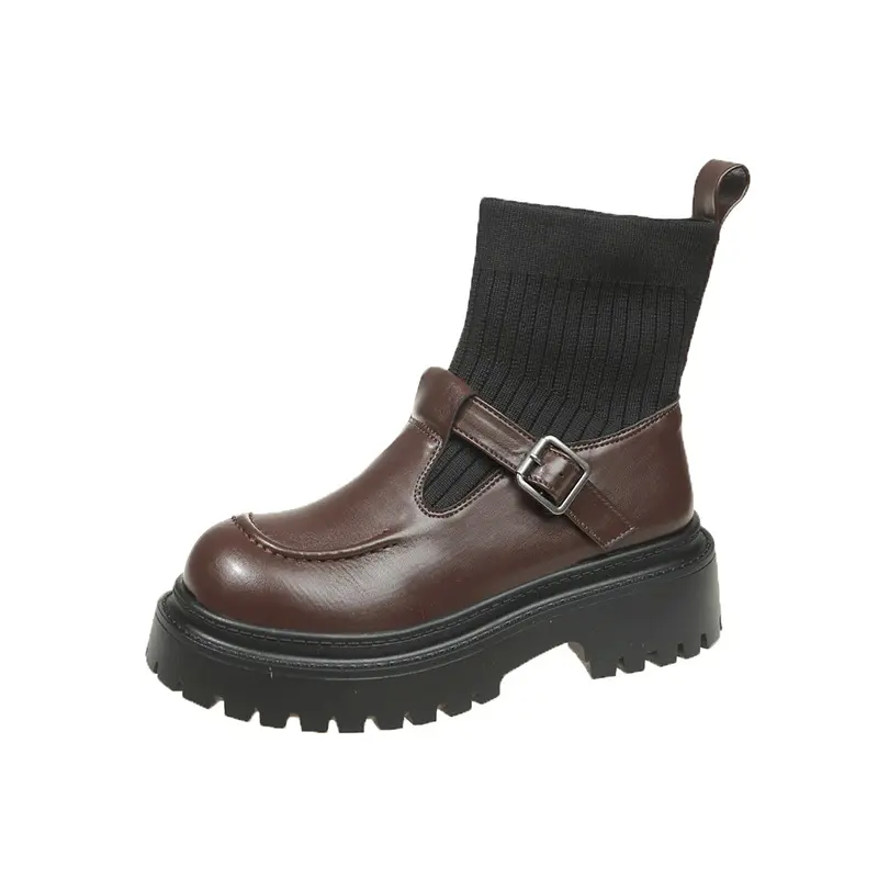 Thick Soled Boots Skinny Boots Trendy Ins Explosive Street Boots Children's Socks Elastic Socks British Style Spring and Autumn