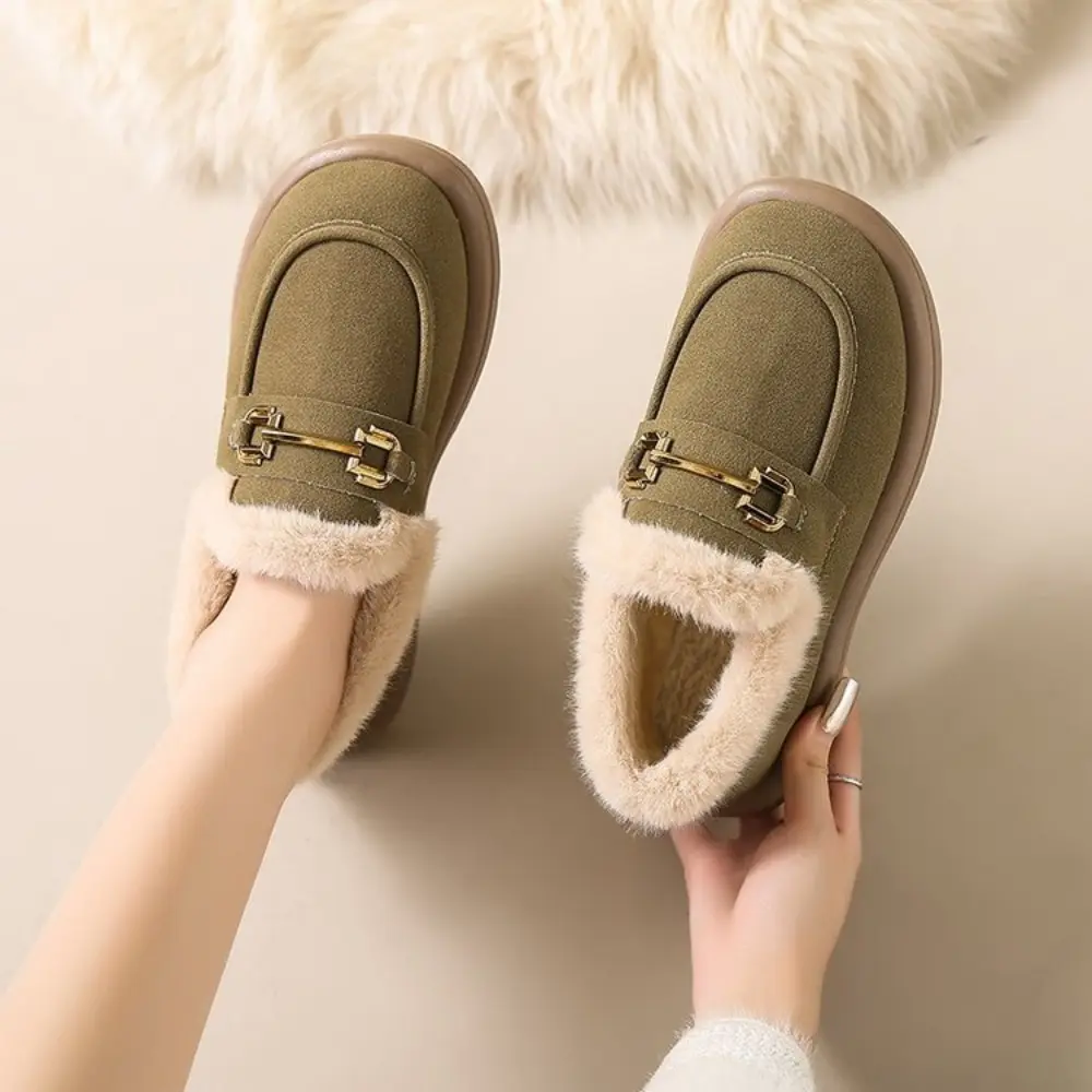 2024Le Fu Shoes Pregnant Women's Anti Slip Snow Boots Women's Winter Outerwear Soft Bottom Versatile Plush Casual Cotton Shoes