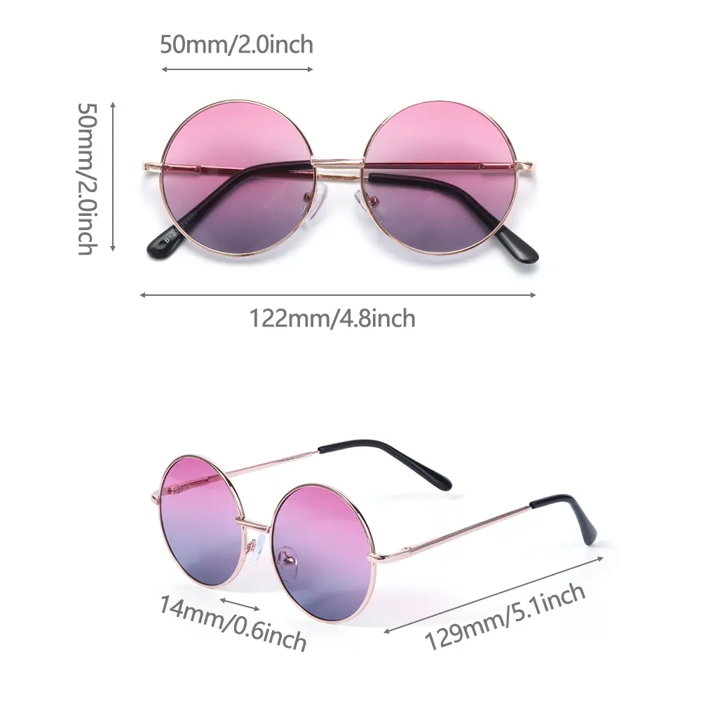 NEW Summer Child Retro Round Frame Sunglasses Children Kids Black Pink Red Lens Fashion Boys Girls UV400 Protection Eyewear 14mm