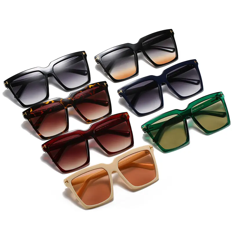 Retro Square Women Men Classic Sunglasses Oversized Plastic Frame Trendy Brand Design Luxury Sun Glasses Unisex Eyewear UV400