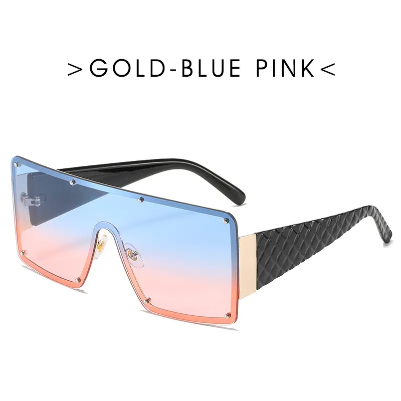 Fashionable Large Frame Sunglasses Women Modern Wide Edge One-Piece Glasses Luxury Brand Design Outdoor Sunshade Eyewear Uv400