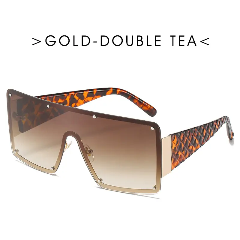Fashionable Large Frame Sunglasses Women Modern Wide Edge One-Piece Glasses Luxury Brand Design Outdoor Sunshade Eyewear Uv400