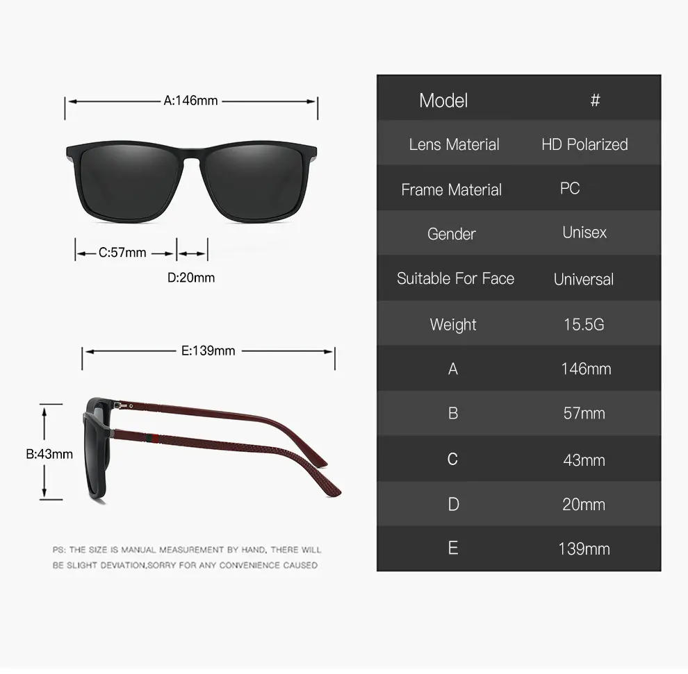 New Fashion Polarized Sunglasses Men Ultra Light Sun Glasses for Women Trend Outdoor Vacation Mirror Luxury Brand Design Uv400