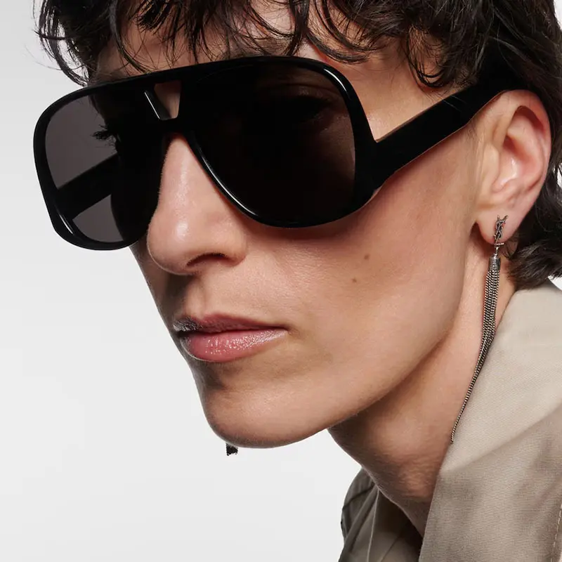 New Trendy Pilot Toad Shaped Sunglasses Women Retro Large Frame Double Beam Sun Glasses Fashion Sunshade Eyewear for Men Uv400