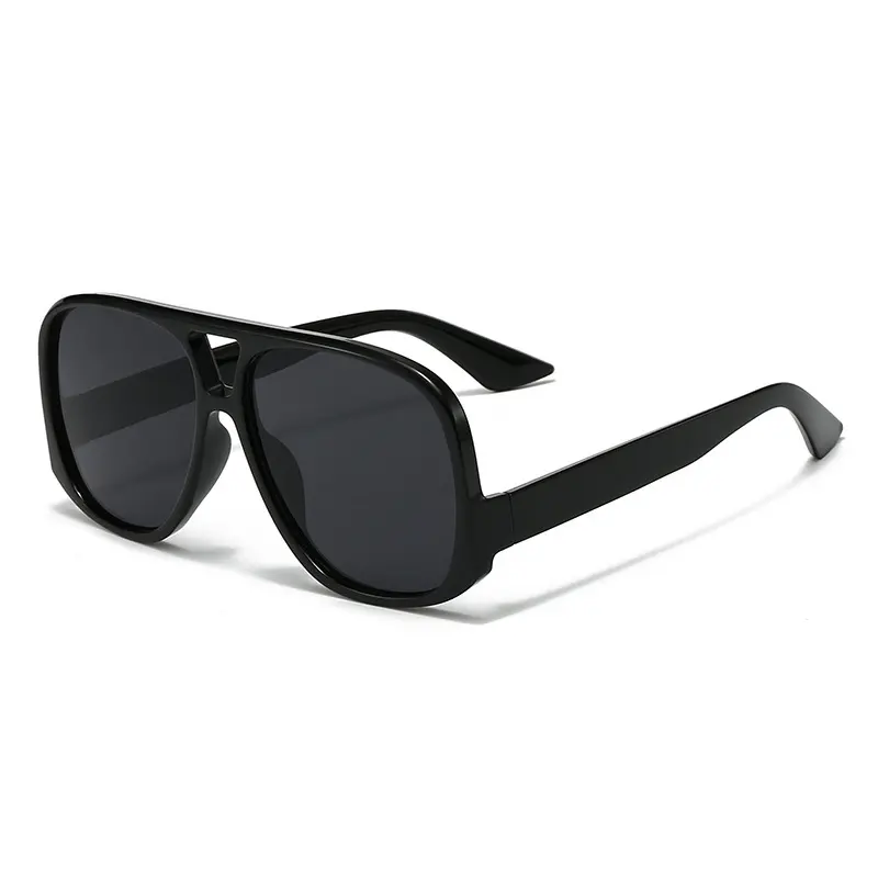 New Trendy Pilot Toad Shaped Sunglasses Women Retro Large Frame Double Beam Sun Glasses Fashion Sunshade Eyewear for Men Uv400