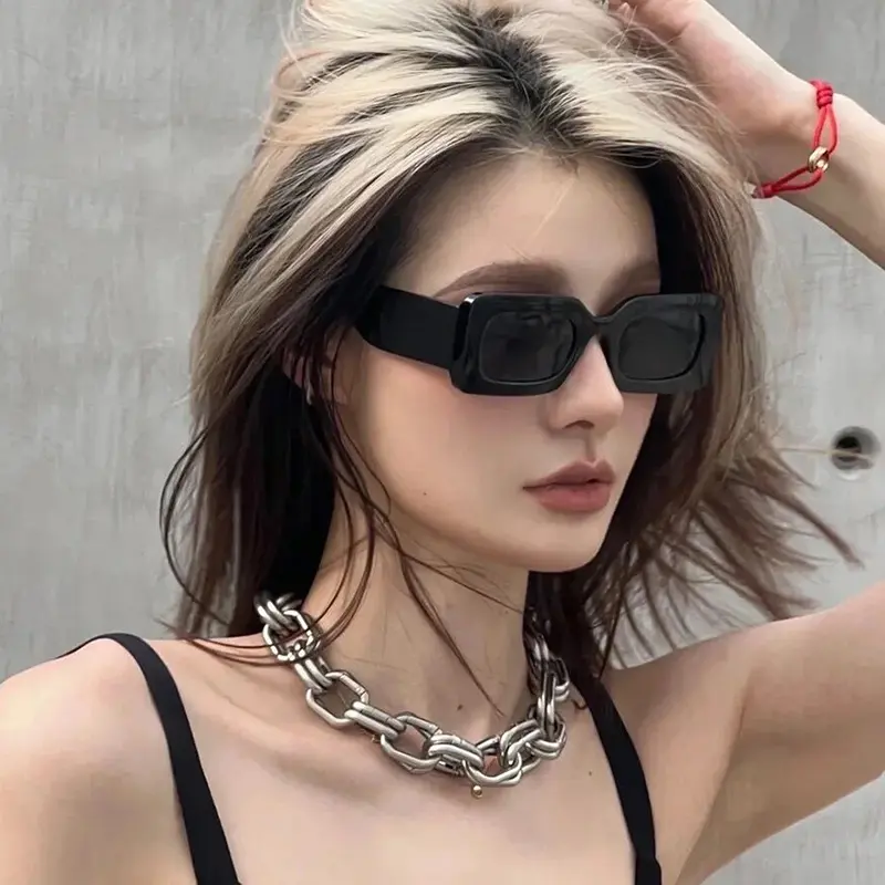 New Fashion Women Sunglasses Trendy Jelly Color Square Sun glasses Men Outdoor Beach Party Eyewear Sunshade Eyeglass Uv400