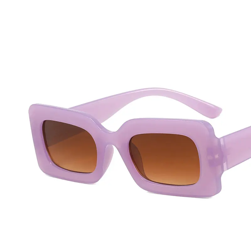 New Fashion Women Sunglasses Trendy Jelly Color Square Sun glasses Men Outdoor Beach Party Eyewear Sunshade Eyeglass Uv400
