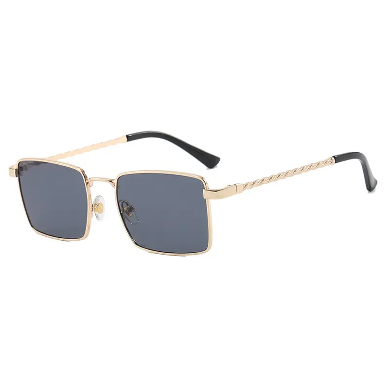 2025 New Fashion Threaded Square Sunglasses for Women Personalized Sun Glasses Men Retro Metal Trendy Sunshade Glasses UV400