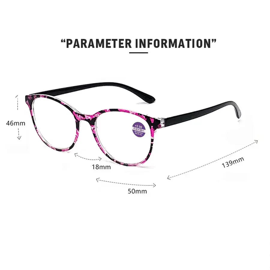 Retro Round Plastic Reading Glasses Vintage Women Reading Eyewear Presbyopia Hyperopia Eyeglasses +1.0 +1.5 +2.0 +2.5 +3.0 +3.5