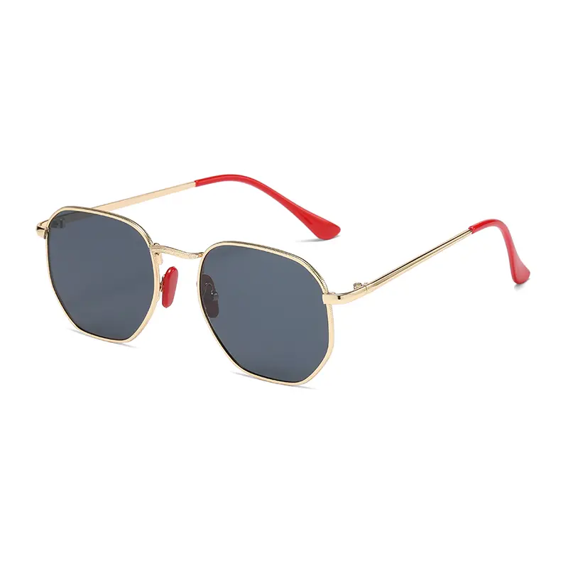 New Women Metal Frame Polygon Fashion Sunglasses Classic Street Shoot Travel Driving Sun Glasses Men Luxury Brand Design Uv400