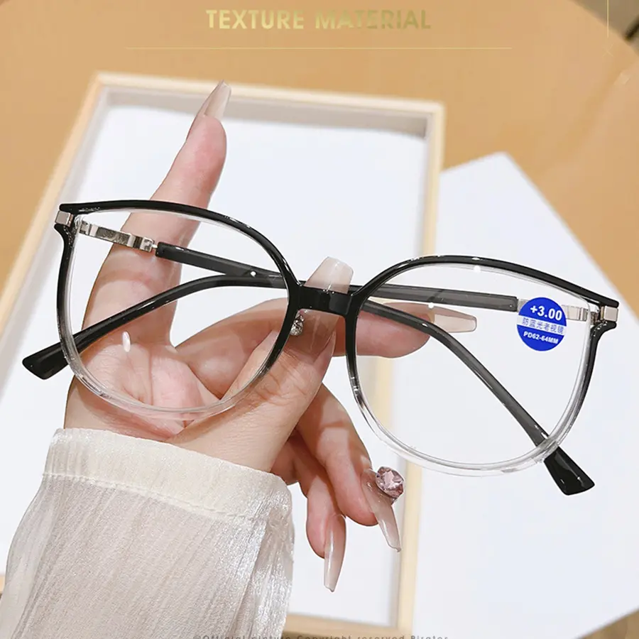 New Men Glasses Anti Blue Light Prescription Glasses Women Fashion Large Frame Presbyopia Glasses Casual Glasses+1.0+1.5+2.0+2.5