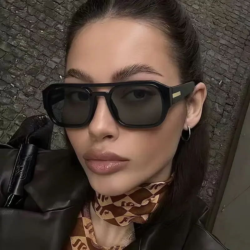 New Fashion Square Sunglasses for Women Retro Trendy Outdoor Eyewear Luxury Brand Design Beach Sunshade Eyeglass Men Uv400