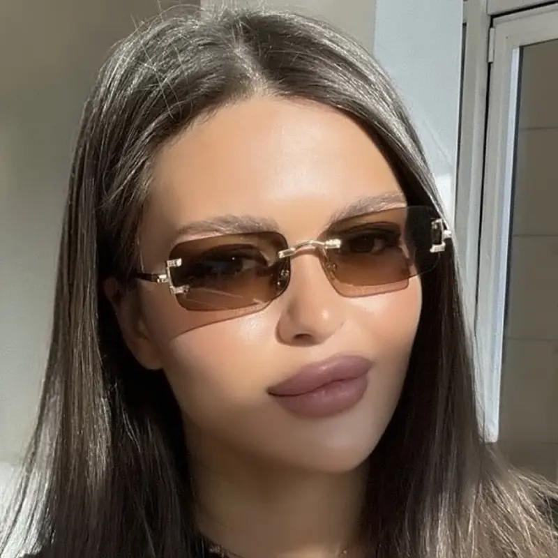 New Borderless Sunglasses Women Fashion Decorative Sun Glasses Men Luxury Outdoor Design Sunscreen Eyewear Uv400