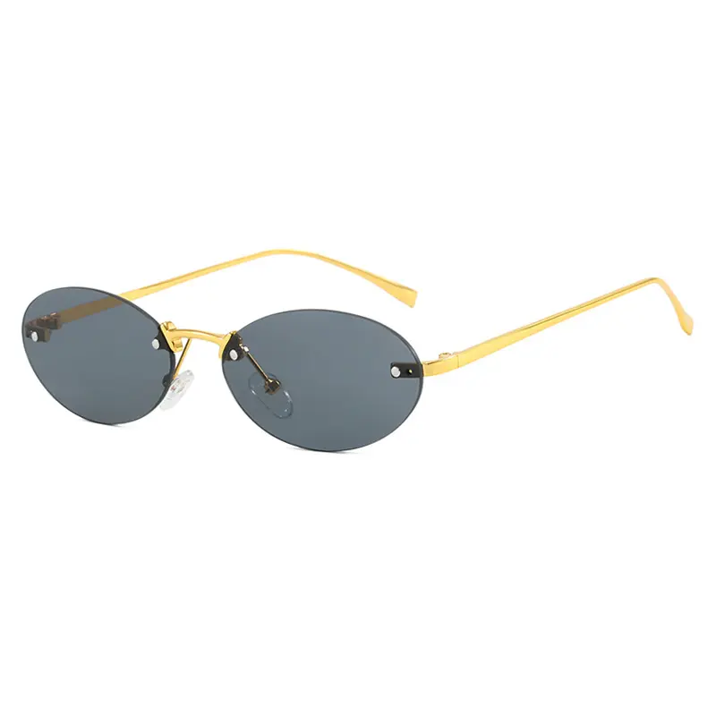 Elliptical Frameless Sunglasses Women Fashion Trend Sun Glasses Men Outdoor Sunshade Eyewear Uv400 Luxury Brand Design Eyeglass