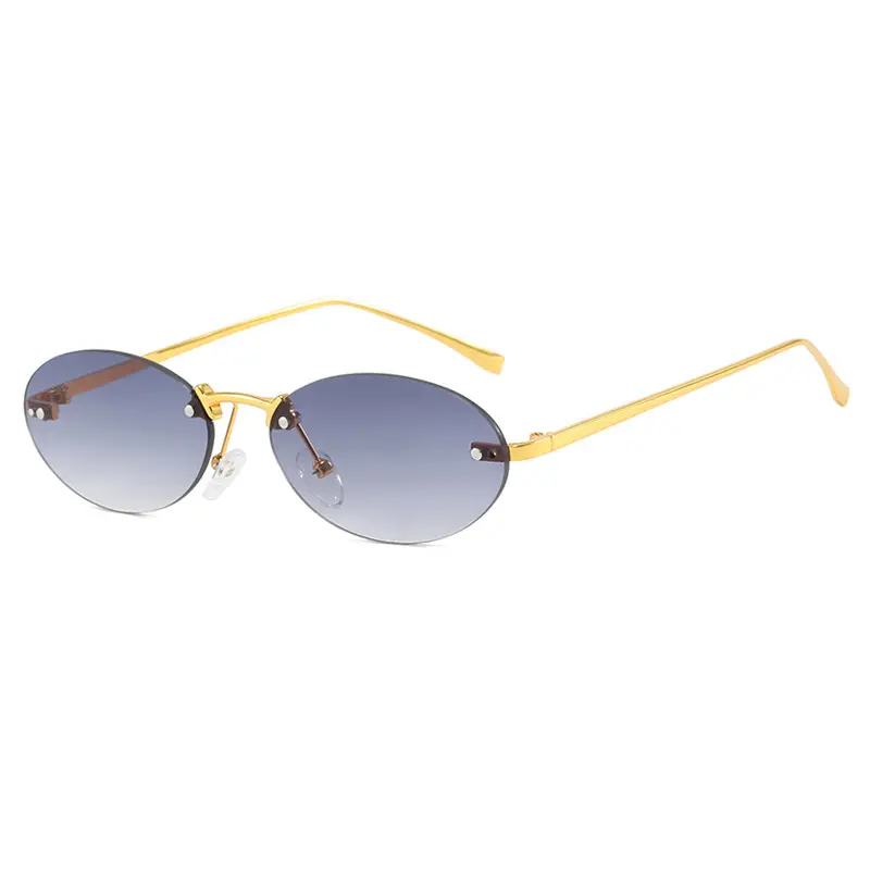 Elliptical Frameless Sunglasses Women Fashion Trend Sun Glasses Men Outdoor Sunshade Eyewear Uv400 Luxury Brand Design Eyeglass