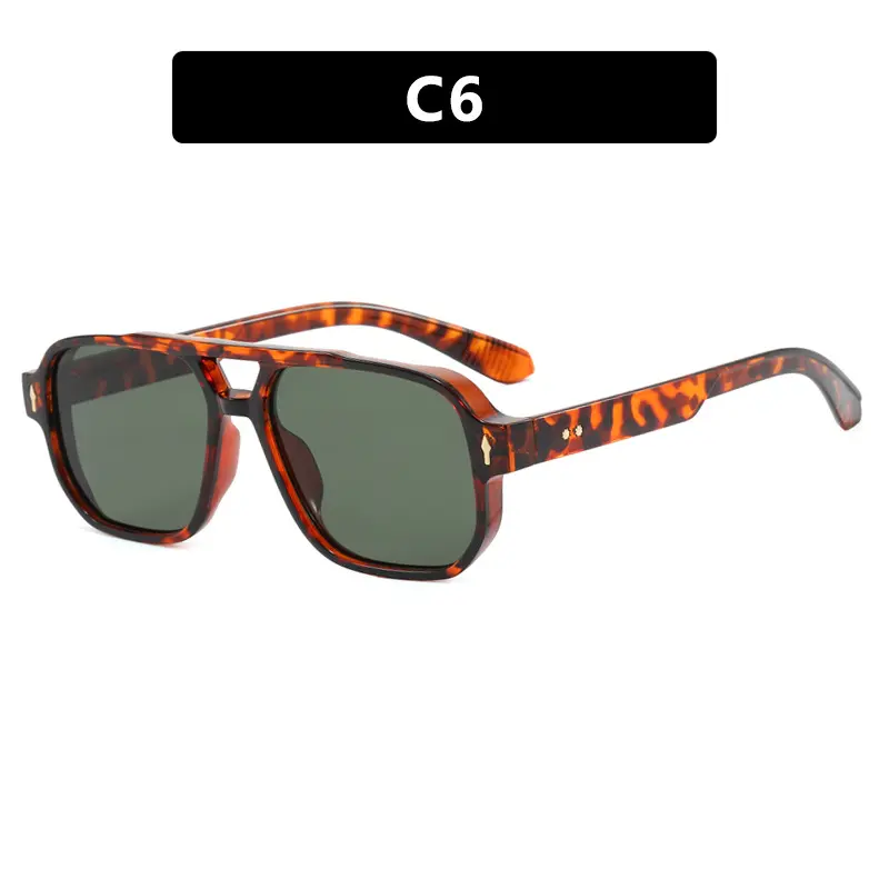 New Fashion Sunglasses Pilot Rice Nail Small Frame Polygonal Women Retro Frame Sun Glasses Men Decorative Outdoor Eyewear Uv400